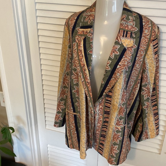 Vintage Toni Garment for CC Magic abstract floral print blazer 12 - Picture 2 of 11